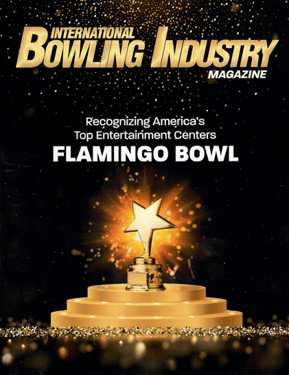 International Bowling Industry Magazine cover recognizing Flamingo Bowl among America's Top Entertainment Centers.